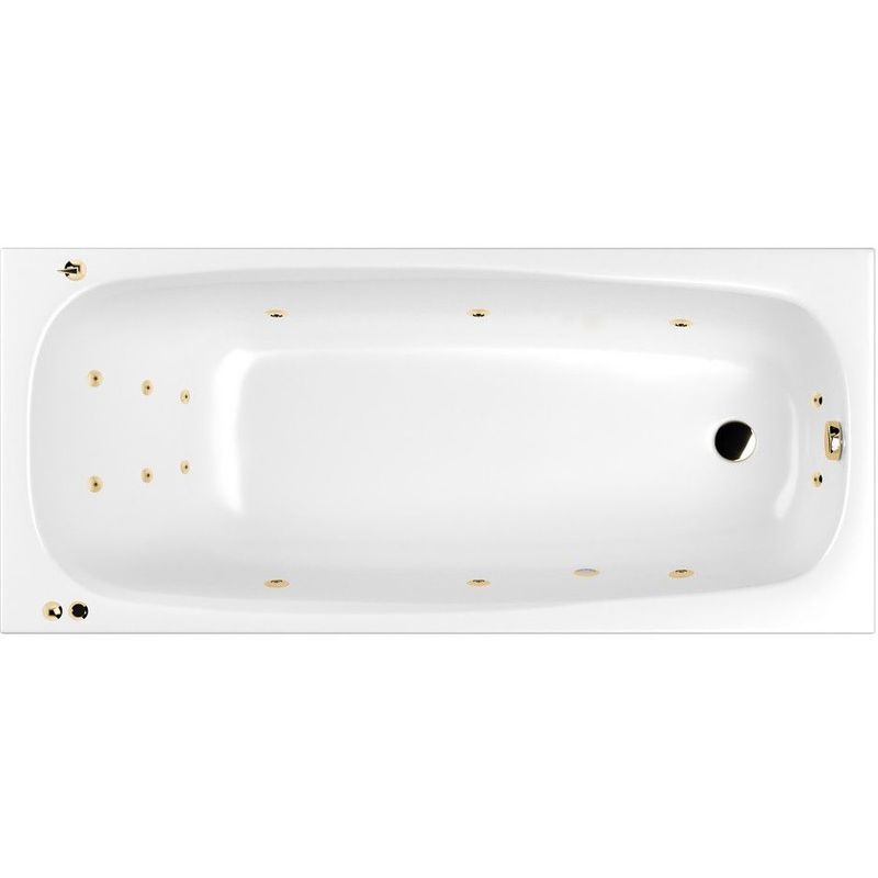 Ванная гидромассажная Whitecross Layla SMART 0102.180080.100.SMART.GL 180x80 см, (белый глянцевый, золотой), каркас, слив перелив